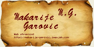Makarije Garović vizit kartica